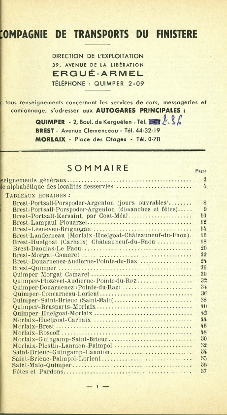 list of routes CTF 1958