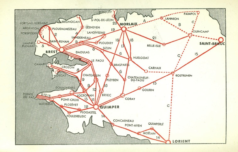 map of routes CTF 1958