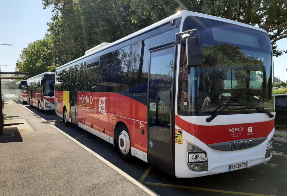 Nomad buses awaiting departuere from Avranches