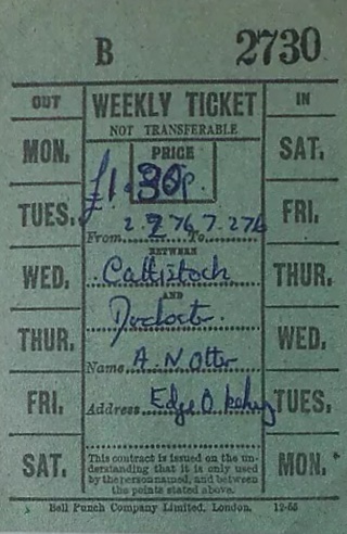 Pearce weekly ticket 1976