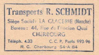 Business stamp from 44 rue de l'ancien quai