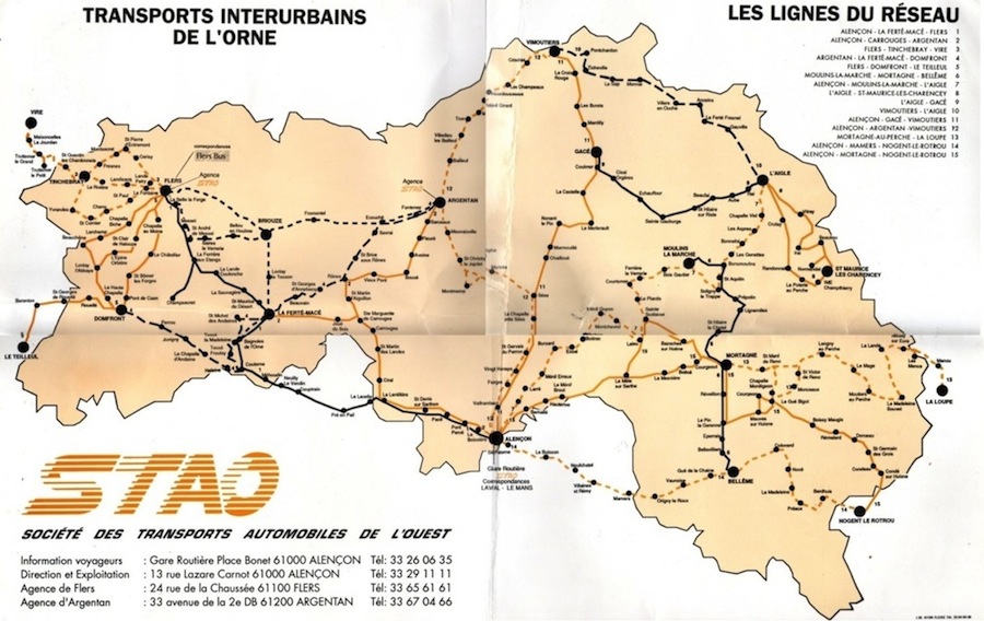 plan of STAO routes in Orne