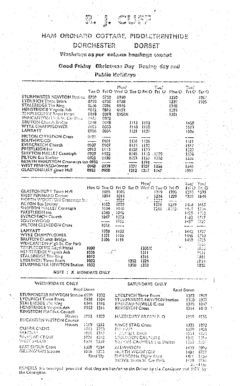 original timetable